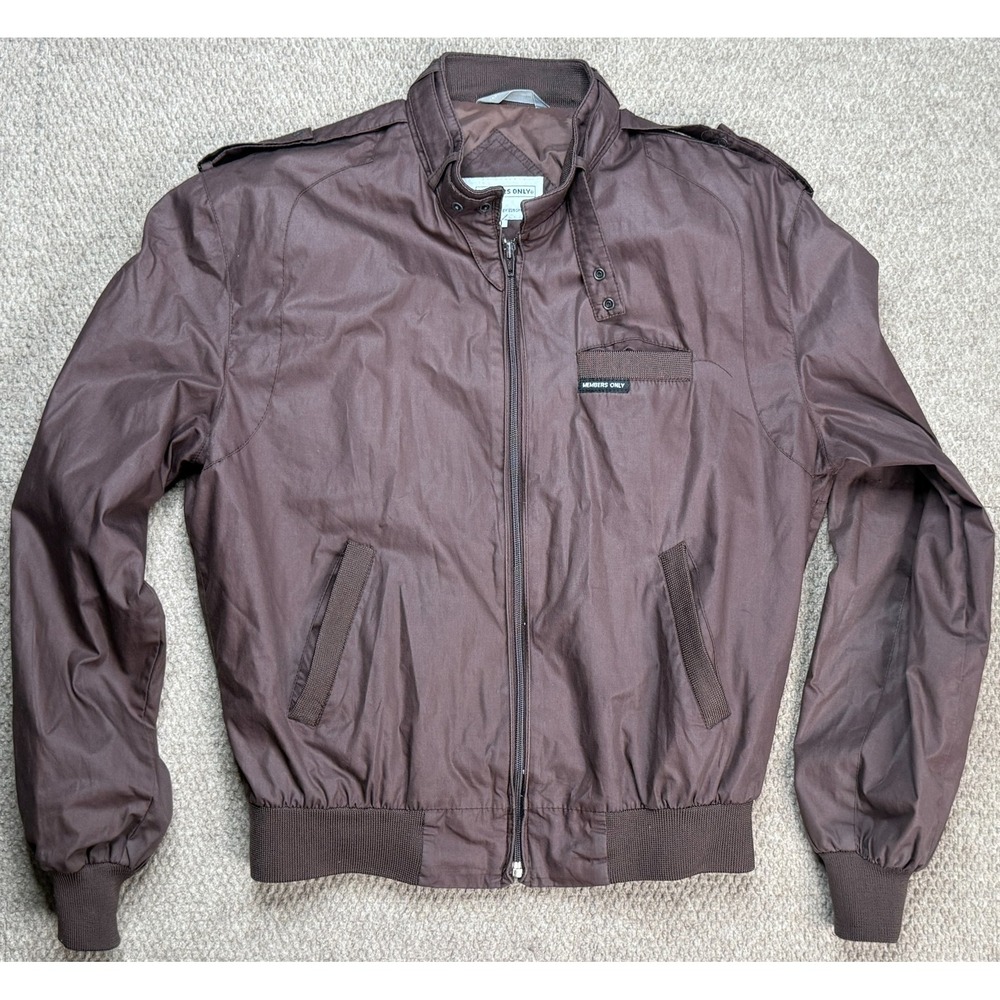 Members Only by Europe Kraft Vtg Men's Brown Full Zip Long Sleeve Jacket Size 40
